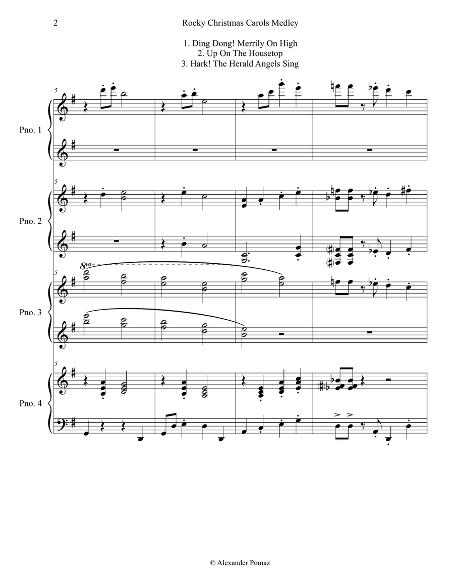 Rocky Christmas Carols Medley Alexander Pomaz 8 Hands 2 Pianos by Rocky Christmas Carols Medley Alexander Pomaz 8 Hands 2 Pianos by