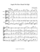 Angels We Have Heard On High, for Three Flutes and Harp Woodwind Trio scores gallery preview page 4