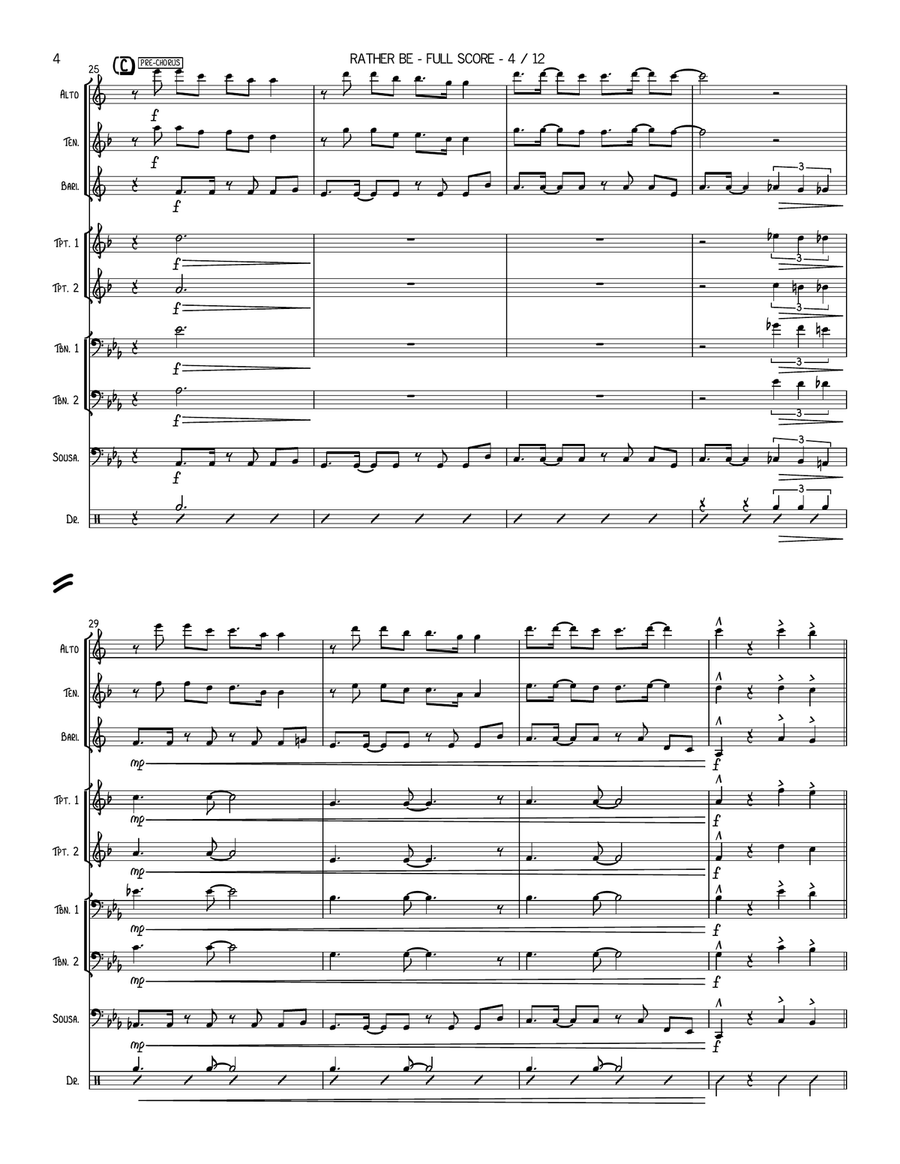 Rather Be Large Ensemble scores gallery preview page 4