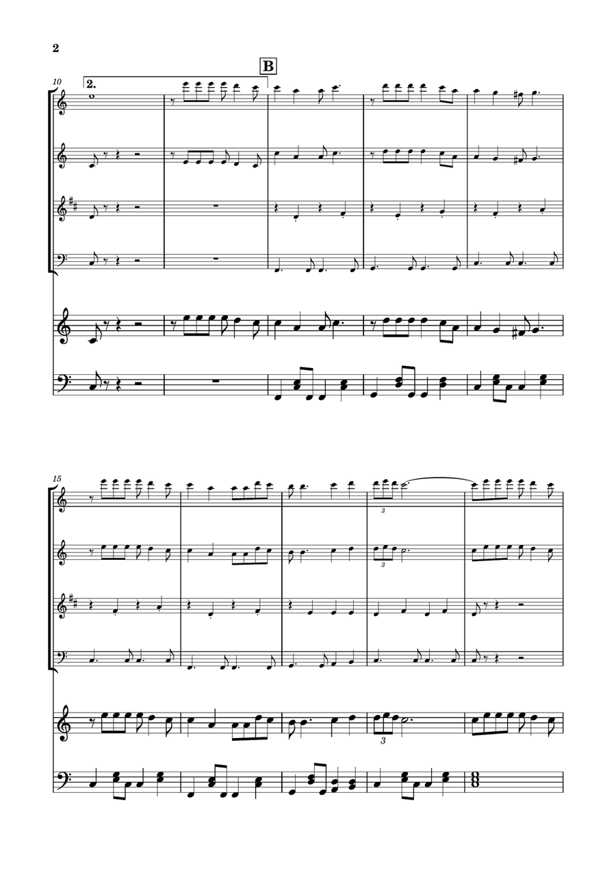 Feliz Navidad by Clay Walker Woodwind Quartet - Digital Sheet Music page 2