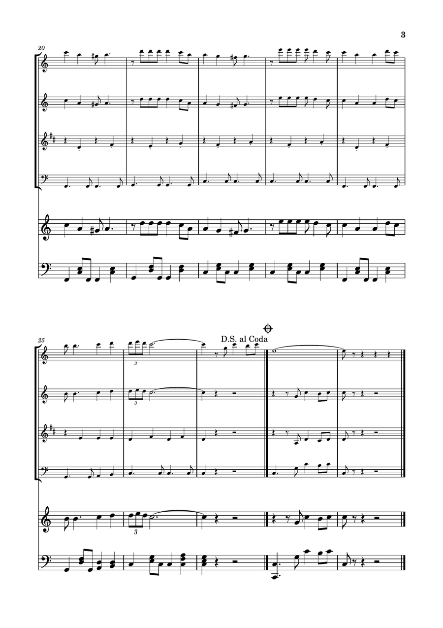 Feliz Navidad by Clay Walker Woodwind Quartet - Digital Sheet Music page 3