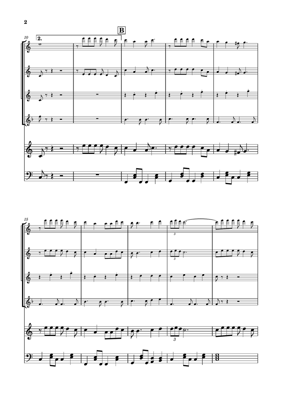 Feliz Navidad by Clay Walker Flute Quartet - Digital Sheet Music page 2