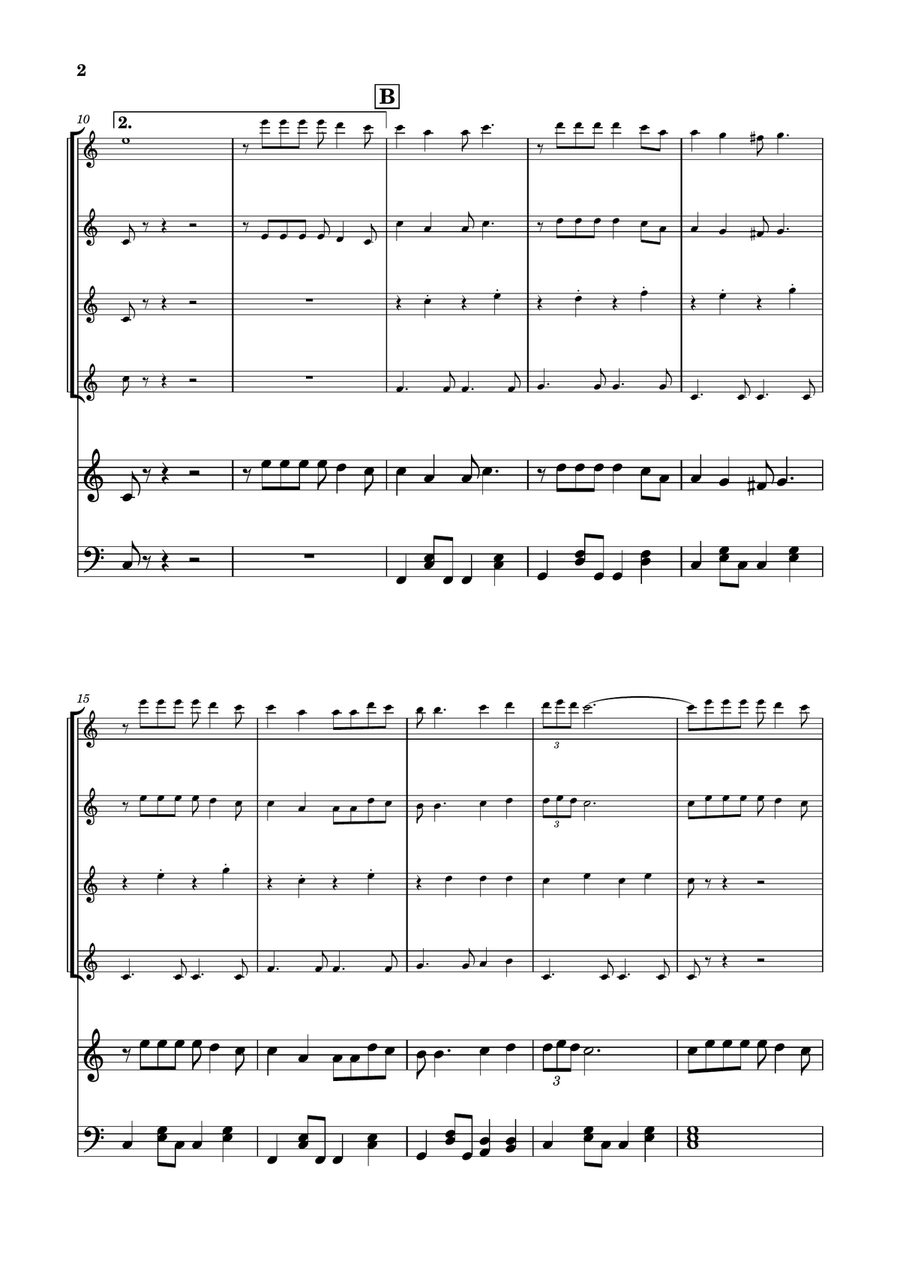 Feliz Navidad by Clay Walker Flute Quartet - Digital Sheet Music page 2