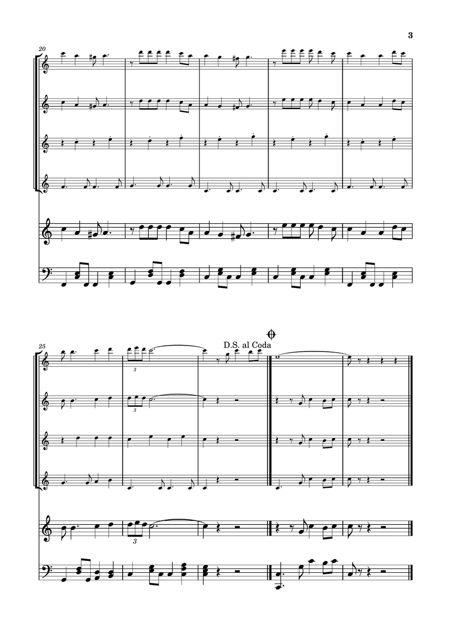 Feliz Navidad by Clay Walker Flute Quartet - Digital Sheet Music page 3