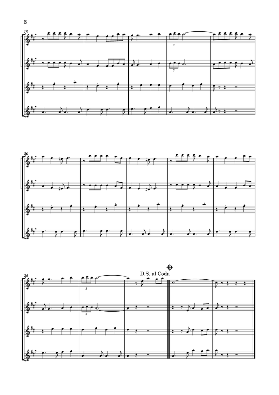Feliz Navidad by Clay Walker Saxophone Quartet - Digital Sheet Music page 2