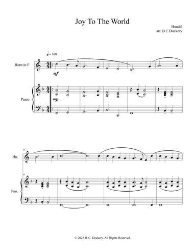 Joy to the World (French Horn Solo with Piano Accompaniment)
