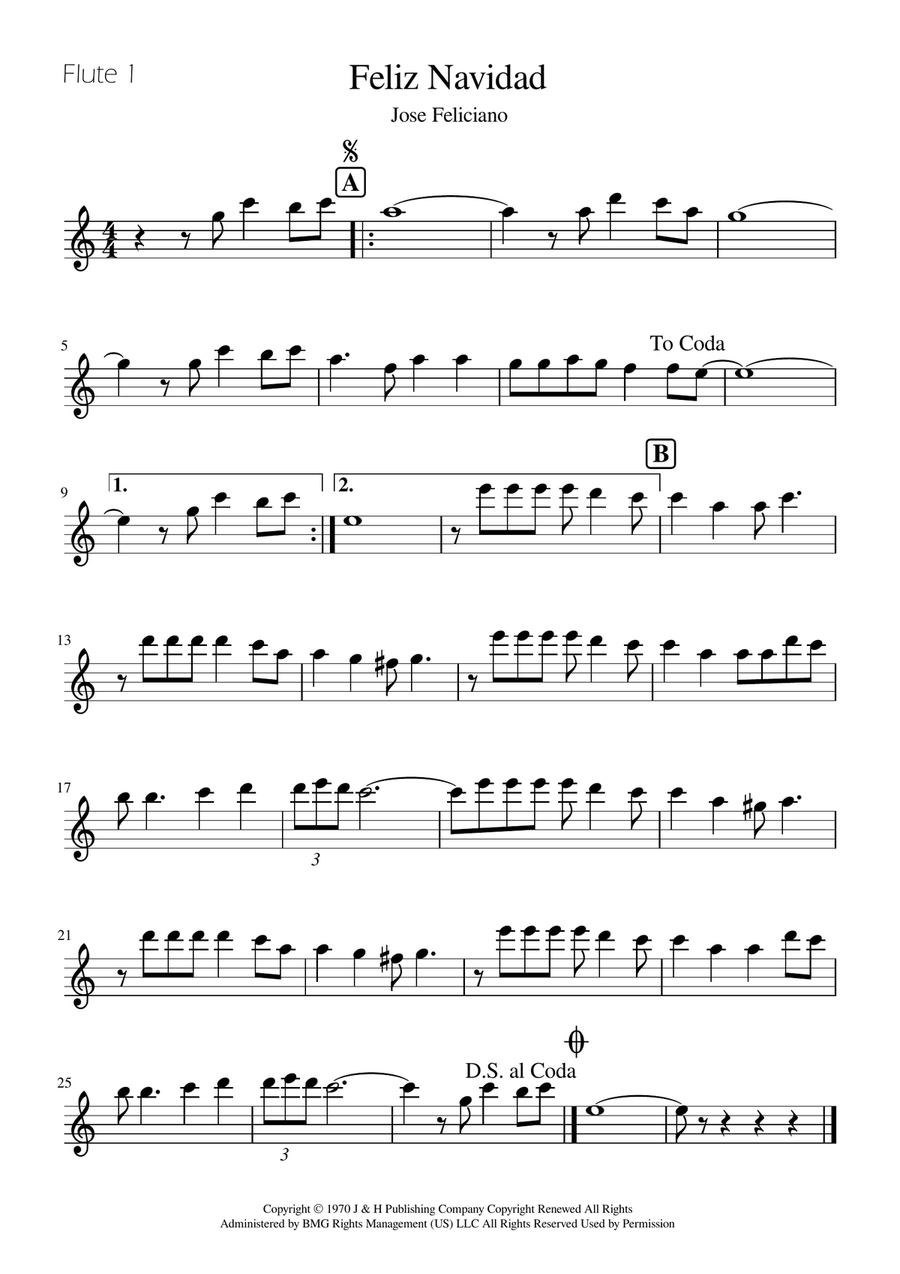 Feliz Navidad by Clay Walker Flute Trio - Digital Sheet Music page 3