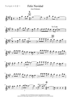 Feliz Navidad Trumpet Trio scores gallery preview page 3