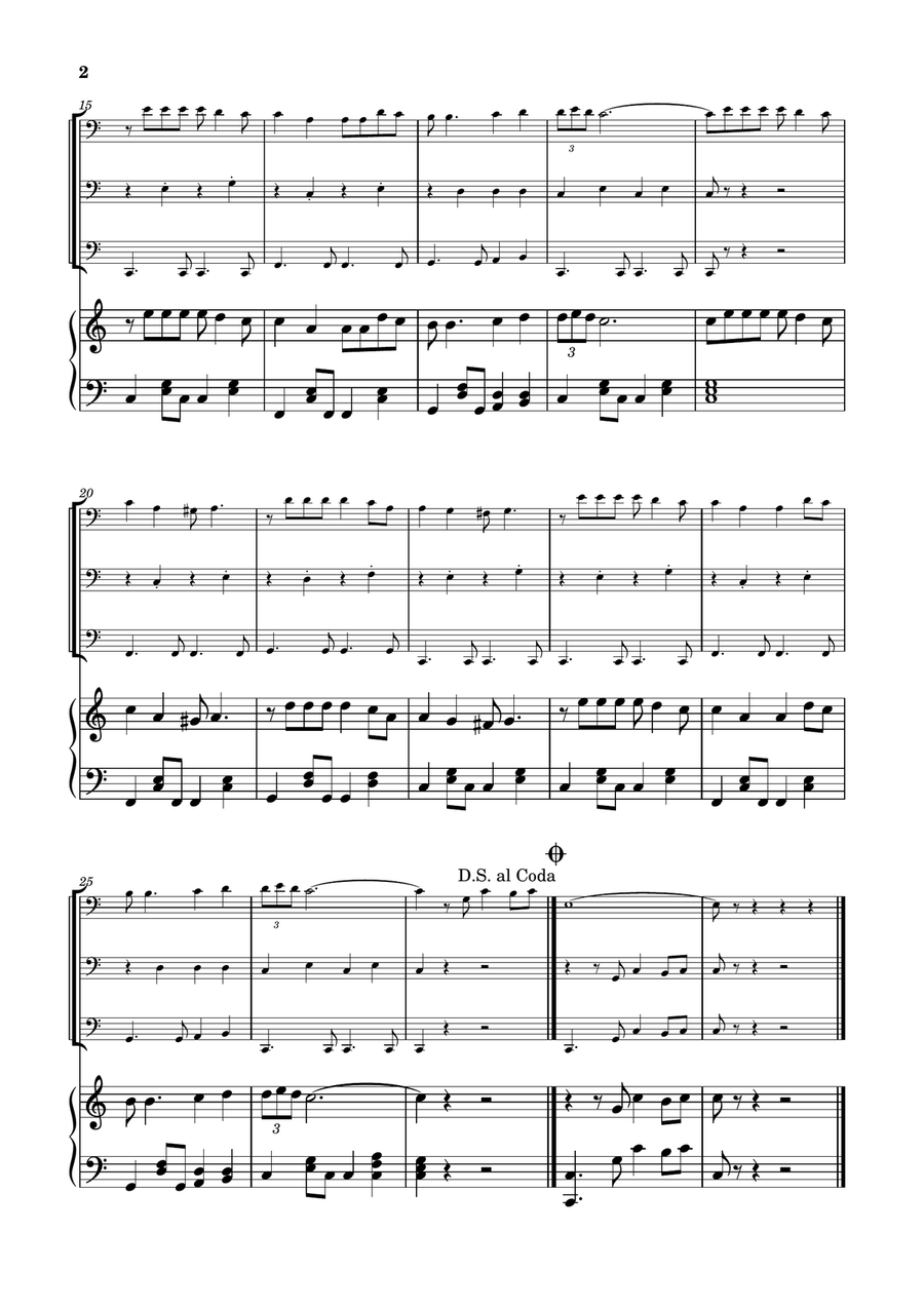 Feliz Navidad by Clay Walker String Trio - Digital Sheet Music page 2