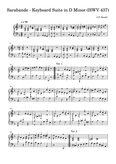 Sarabande (Keyboard Suite in D Minor, HWV 437) - George Frideric Handel