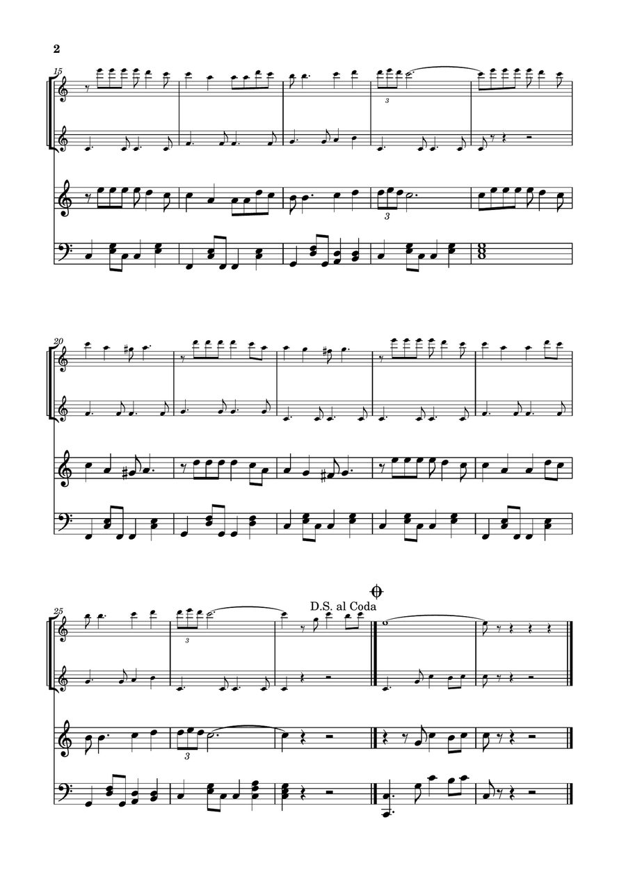Feliz Navidad by Clay Walker Flute Duet - Digital Sheet Music page 2