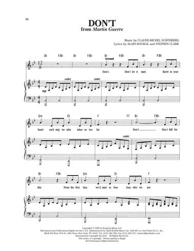 Don't (from Martin Guerre) (arr. Richard Walters)