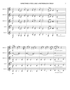 SOMETIMES I FEEL LIKE A MOTHERLESS CHILD - Clarinet Quintet/Choir - Adv. Intermediate Level Clarinet Quintet scores gallery preview page 3