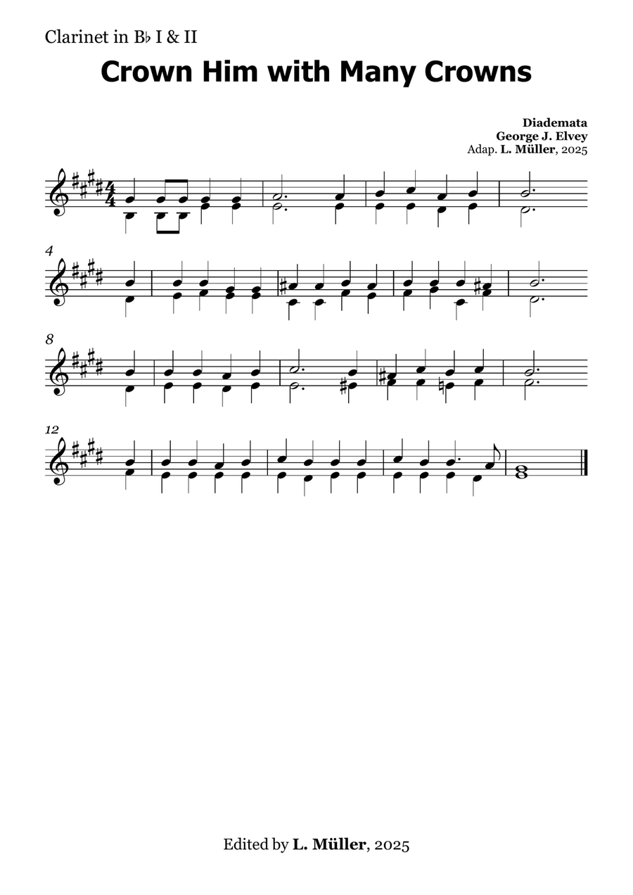 Crown Him with Many Crowns - for Beginner Orchestra with chords by George Job Elvey Large Ensemble - Digital Sheet Music page 6
