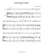 Cello Sonata in D-Major Piano scores gallery preview page 3