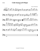 Cello Sonata in D-Major Piano scores gallery preview page 6