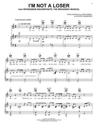 I'm Not A Loser (from Spongebob Squarepants, The Broadway Musical)
