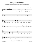 Away in a Manger (for One Octave Handbell Choir with Piano accompaniment) Handbell Choir scores gallery preview page 5
