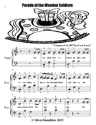 Parade of the Wooden Soldiers Easy Piano Sheet Music Combo A Cappella scores gallery preview page 4
