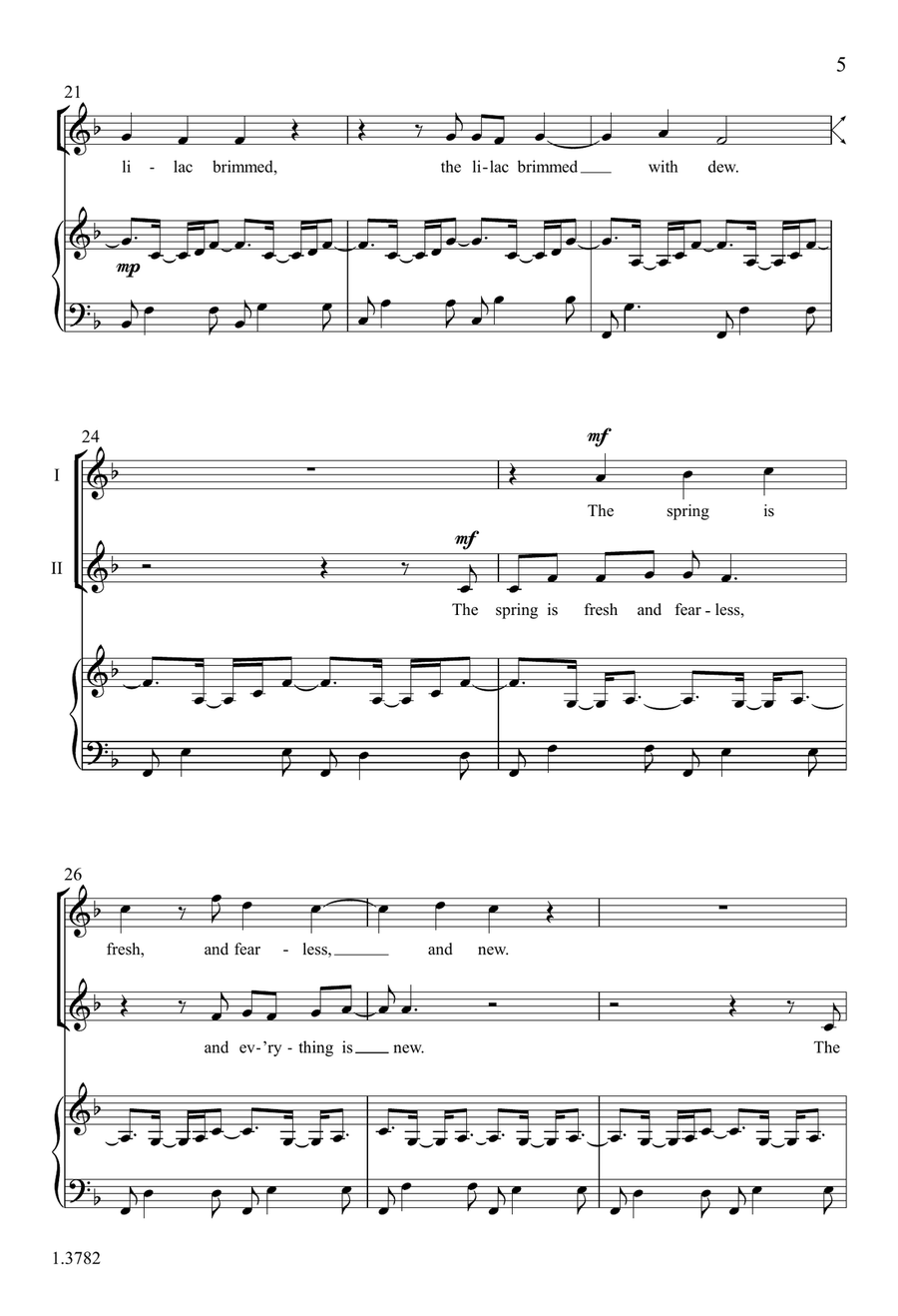May Night (Choral Score) 2-Part - Digital Sheet Music page 5