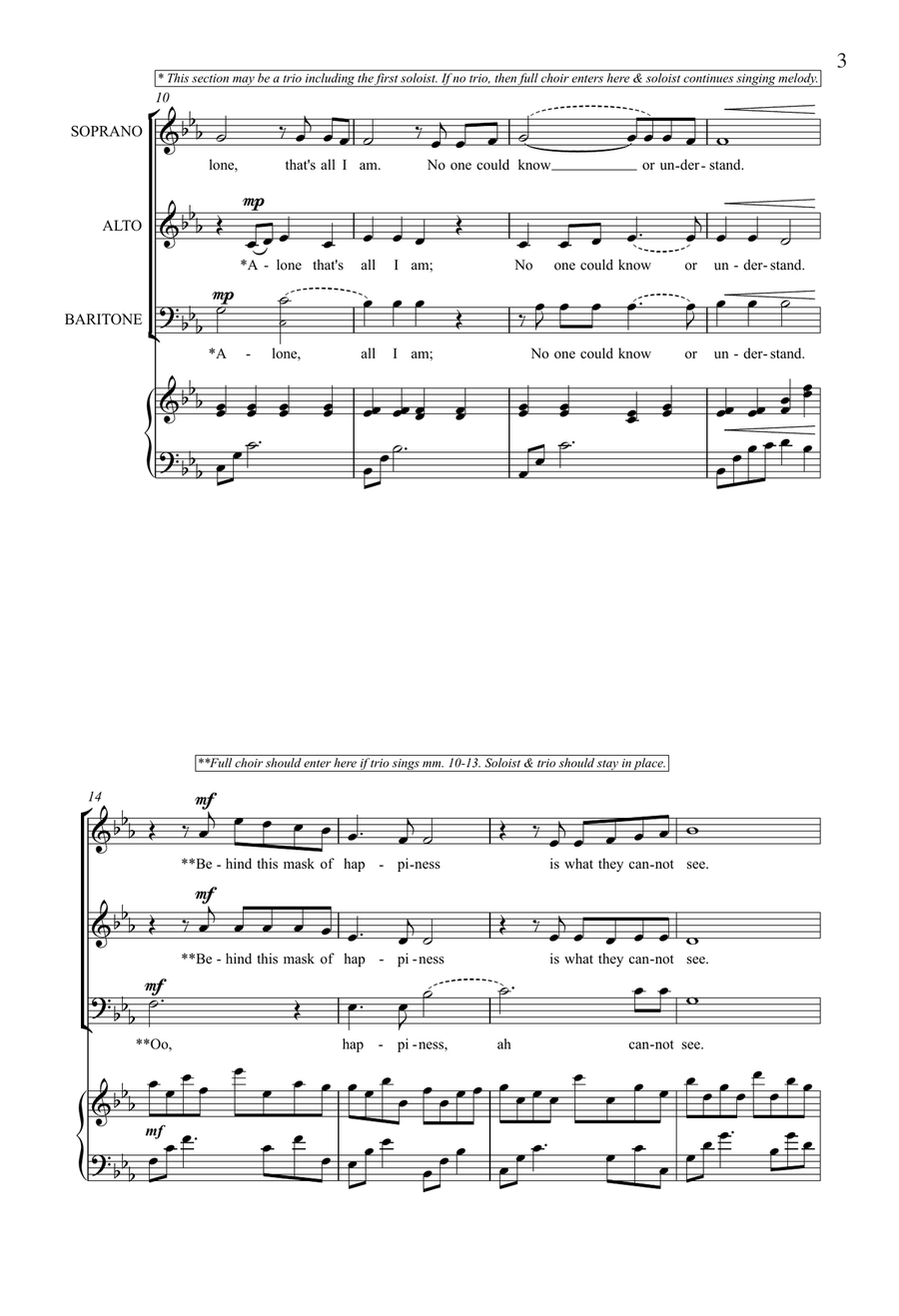 You Are Not Alone 3-Part - Digital Sheet Music page 3