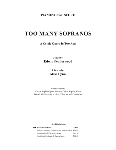 Too Many Sopranos (Piano/Vocal Score)