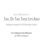 Take, O Take Those Lips Away - Score Only Recorder scores gallery preview page 3