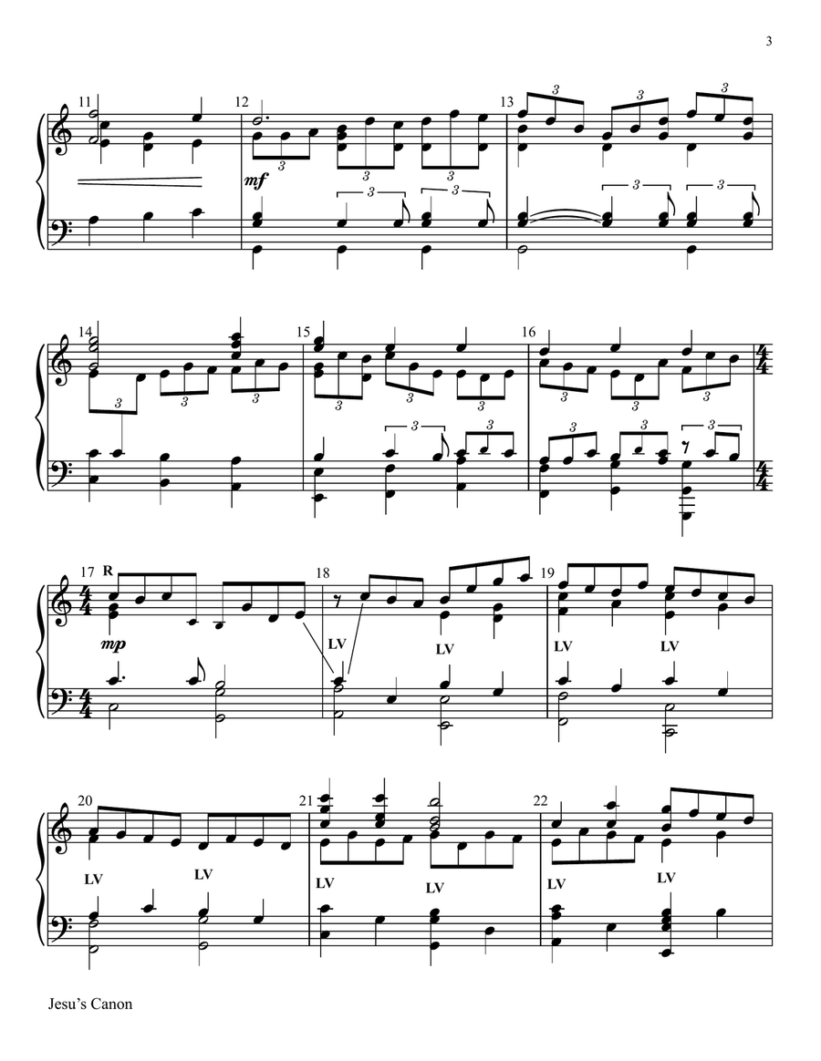 Jesu's Canon 5-Octaves - Digital Sheet Music page 3