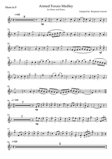 Armed Forces Medley arr for Horn and PIano