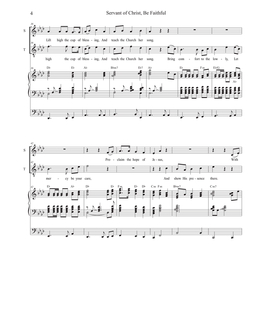 Servant of Christ, Be Faithful (2-part choir - (Soprano and Tenor) by Gustav Holst 2-Part - Digital Sheet Music page 4