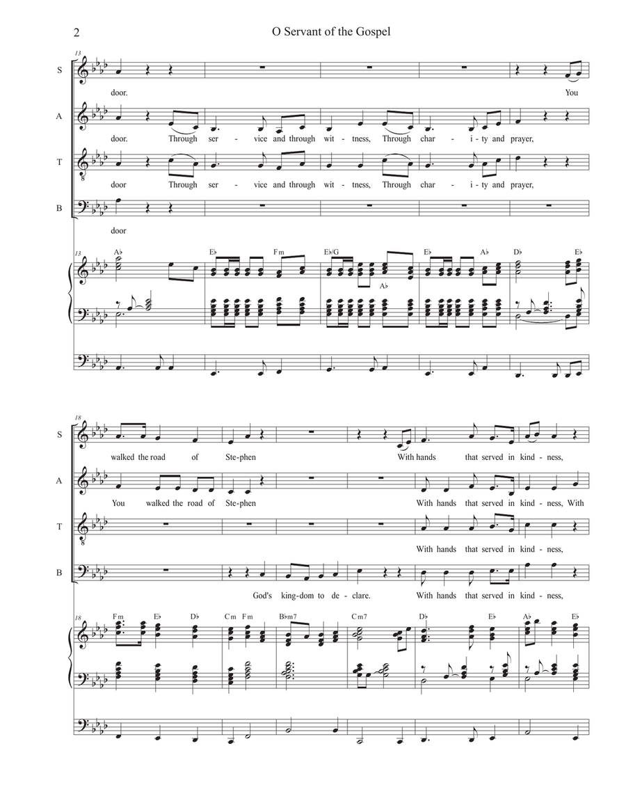 O Servant of the Gospel (SATB) by Gustav Holst 4-Part - Digital Sheet Music page 2
