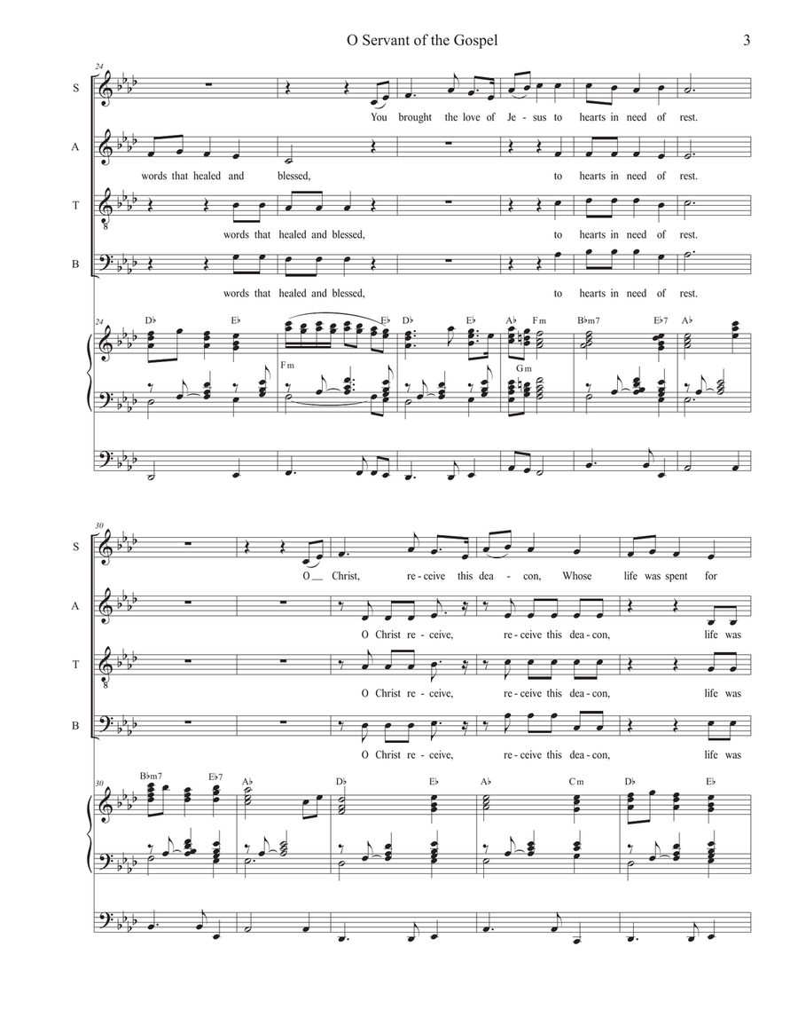 O Servant of the Gospel (SATB) by Gustav Holst 4-Part - Digital Sheet Music page 3