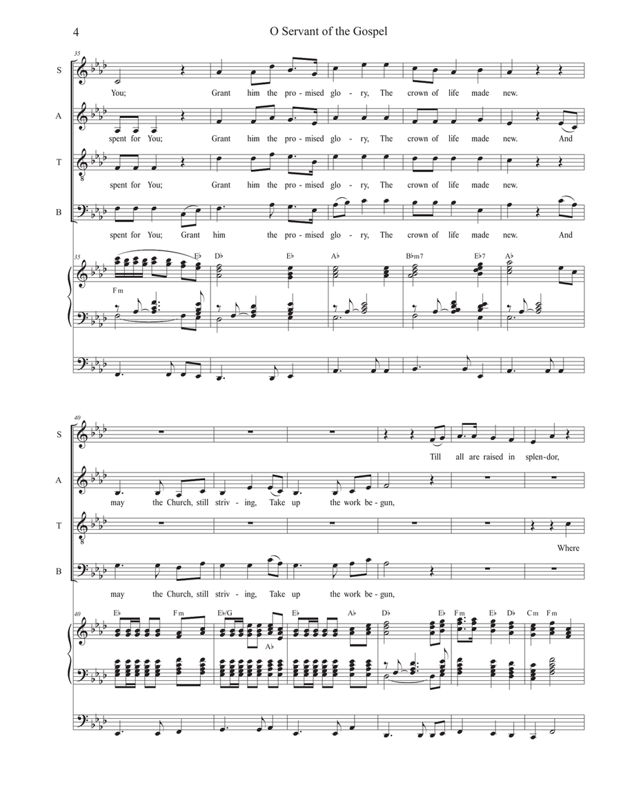 O Servant of the Gospel (SATB) by Gustav Holst 4-Part - Digital Sheet Music page 4