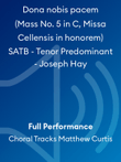 Dona nobis pacem (Mass No. 5 in C, Missa Cellensis in honorem) SATB - Tenor Predominant - Joseph Hay