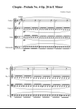 Chopin – Prelude No. 4 Op. 28 in E Minor – String Quartet (Easy / Beginner)