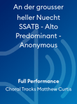 An der grousser heller Nuecht SSATB - Alto Predominant - Anonymous