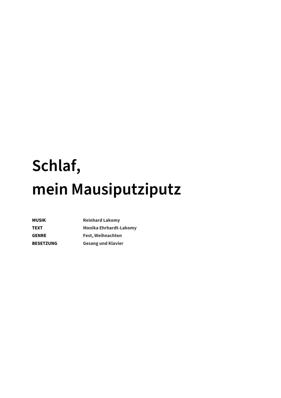Schlaf, mein Mausiputziputz Voice - Digital Sheet Music page 2
