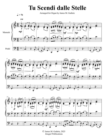 Guthrie: Tu Scendi Dalle Stelle for Organ