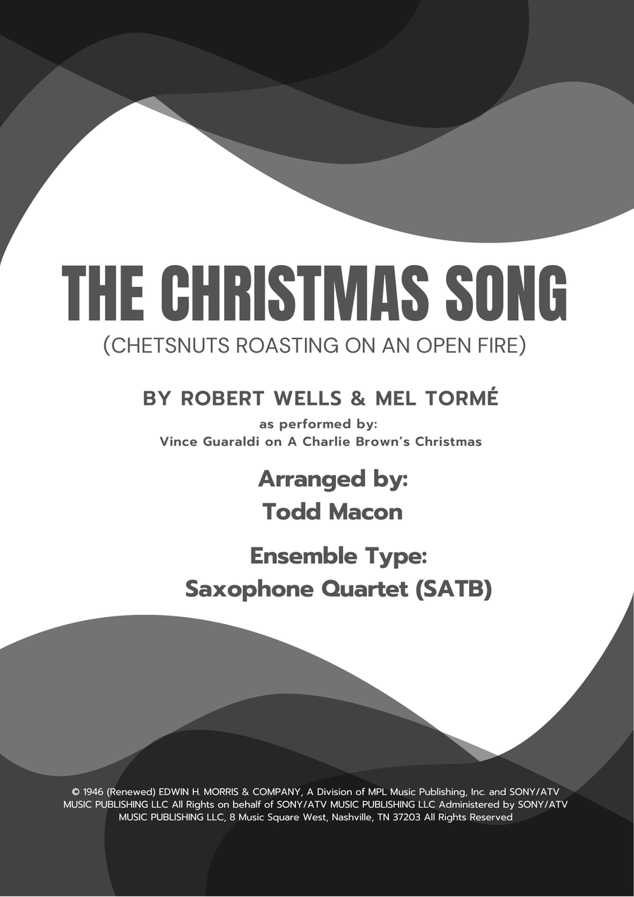 The Christmas Song (Chestnuts Roasting On An Open Fire) Saxophone Quartet scores gallery preview page 1