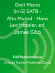 Dixit Maria (in G) SATB - Alto Muted - Hans Leo Hassler, ed. James Gibb