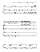 Medley: Welcome To The Jungle with Born To Be Wild 4-Part scores gallery preview page 3