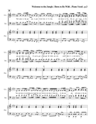 Medley: Welcome To The Jungle with Born To Be Wild 4-Part scores gallery preview page 4