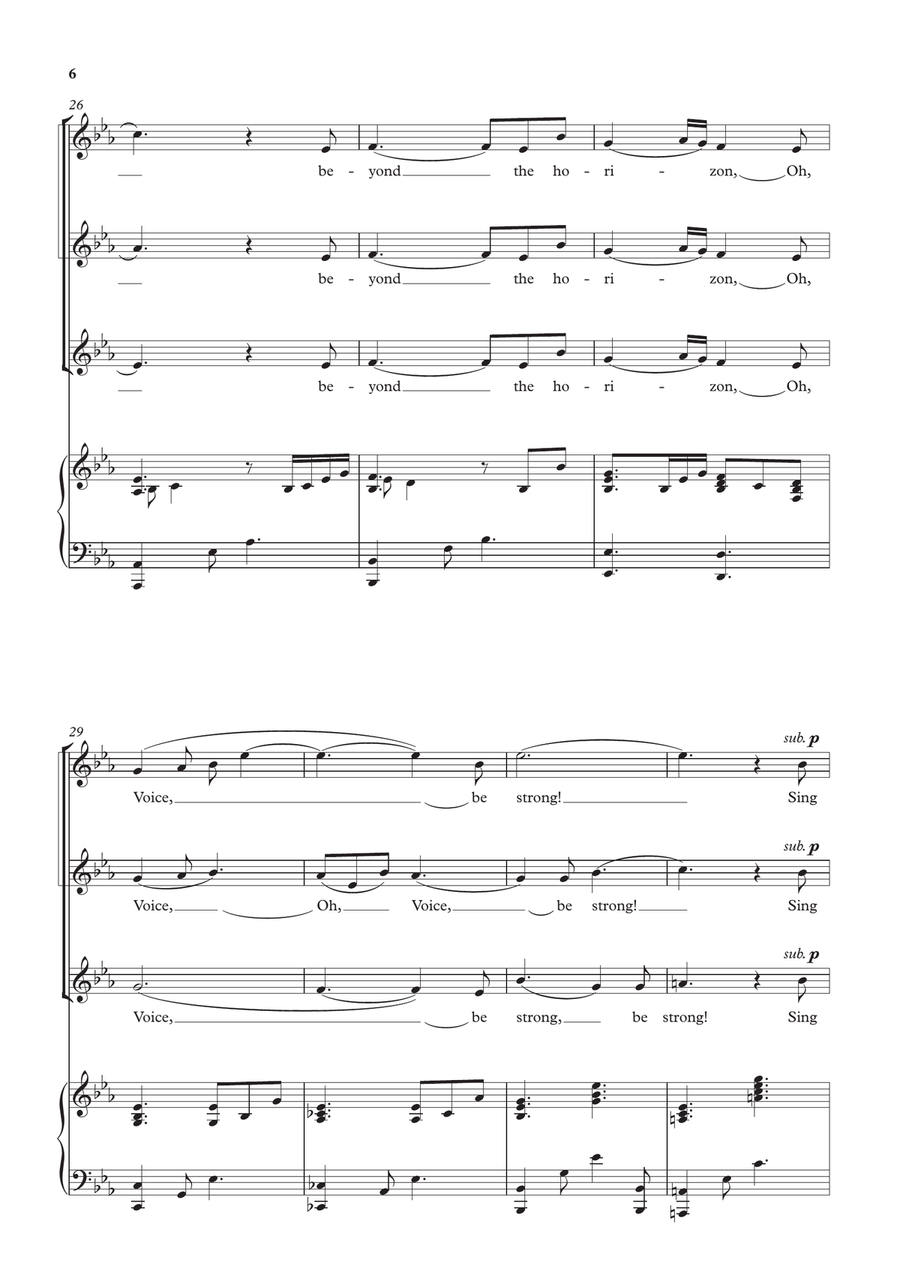 Above, Beyond, Sing On! SSA scores gallery preview page 6