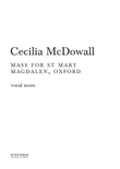 Mass for St Mary Magdalen, Oxford