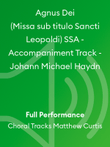 Agnus Dei (Missa sub titulo Sancti Leopoldi) SSA - Accompaniment Track - Johann Michael Haydn