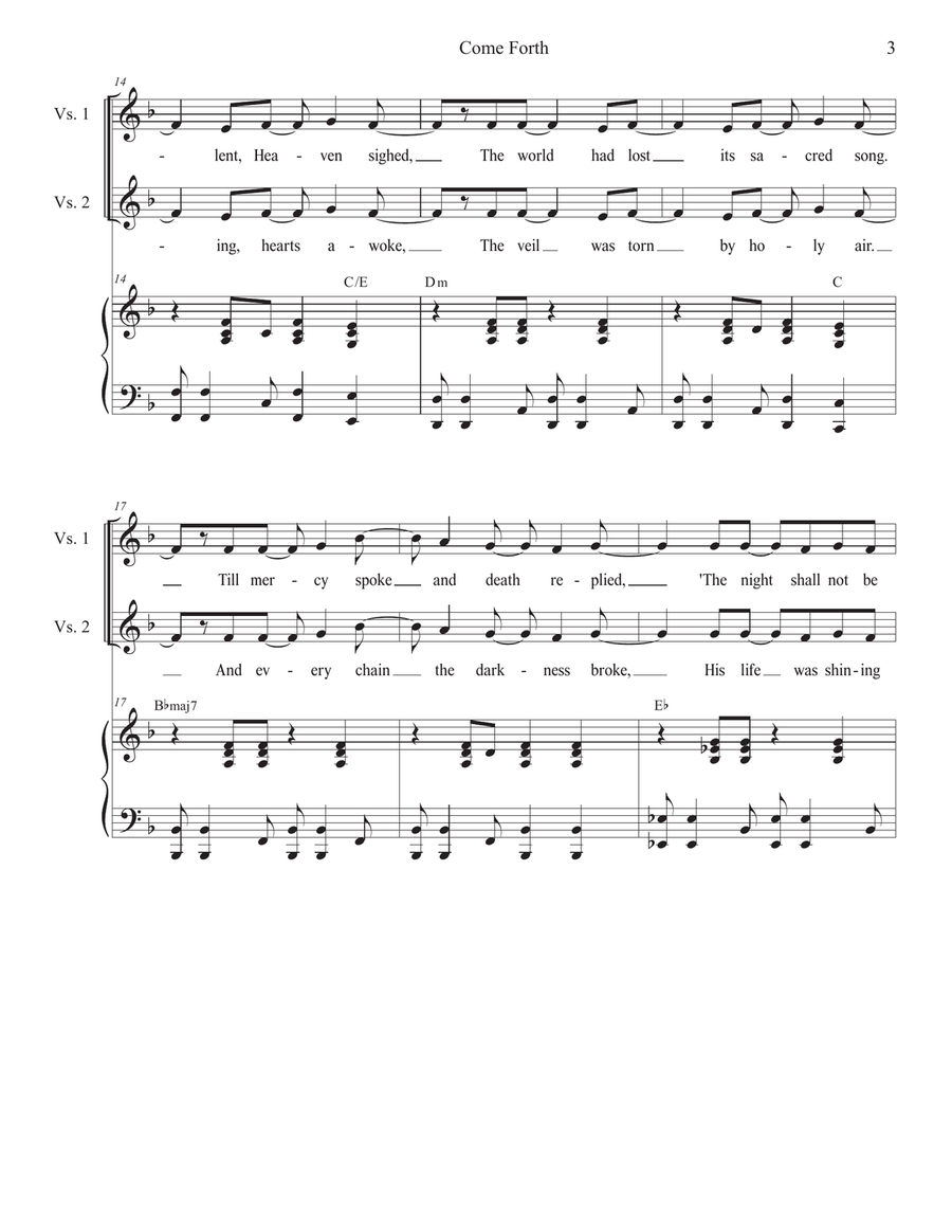 Come Forth (Vocal solo) by Stephen DeCesare Piano, Vocal - Digital Sheet Music page 3