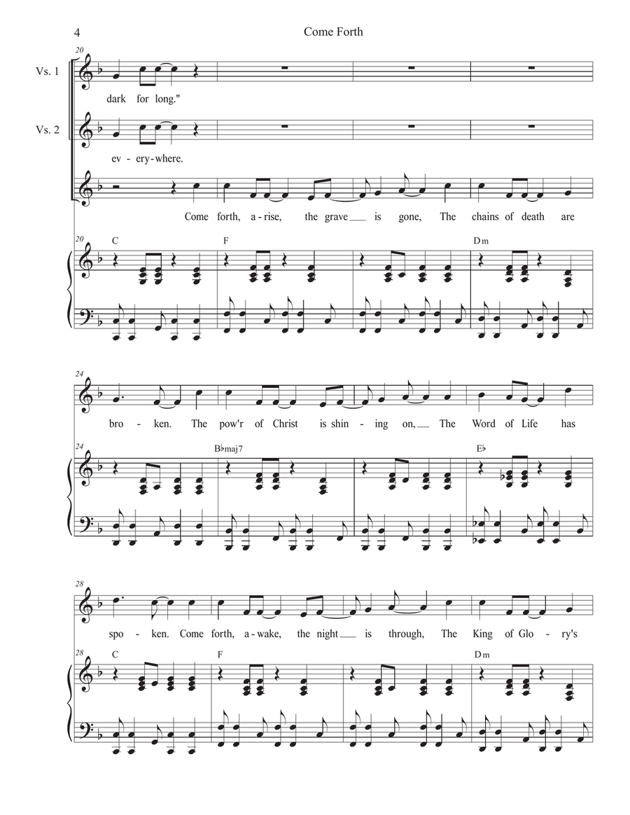 Come Forth (Vocal solo) by Stephen DeCesare Piano, Vocal - Digital Sheet Music page 4