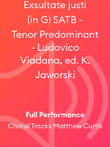 Exsultate justi (in G) SATB - Tenor Predominant - Ludovico Viadana, ed. K. Jaworski