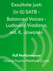 Exsultate justi (in G) SATB - Balanced Voices - Ludovico Viadana, ed. K. Jaworski