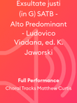 Exsultate justi (in G) SATB - Alto Predominant - Ludovico Viadana, ed. K. Jaworski